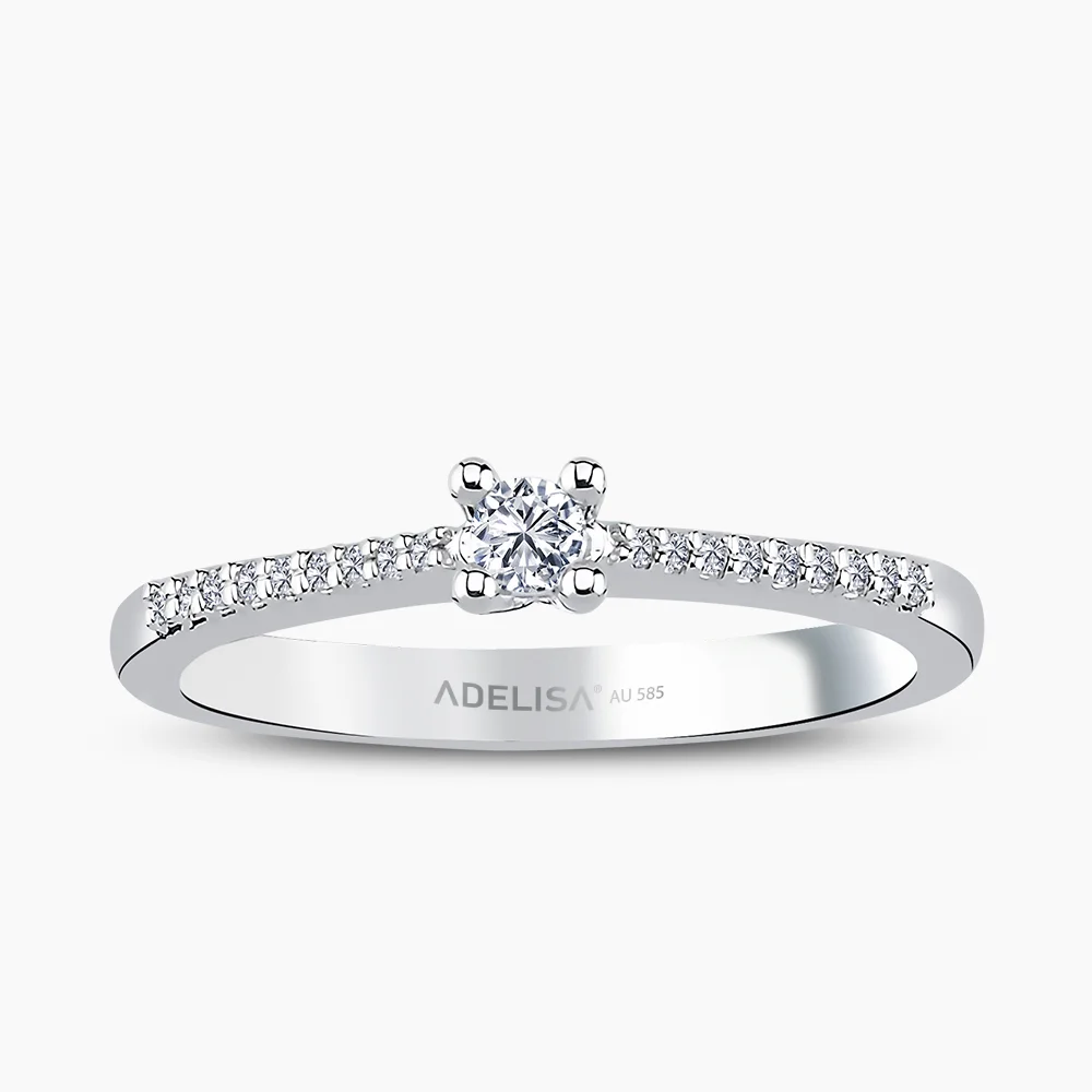 Beyaz Altın 0.17 Karat Tektaş Pırlanta Yüzük