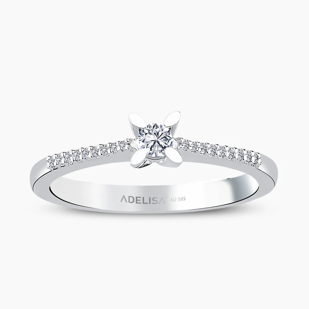 Beyaz Altın 0.15 Karat Tektaş Pırlanta Yüzük