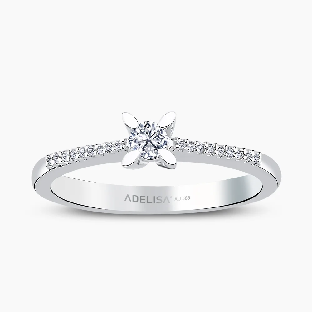 Beyaz Altın 0.17 Karat Tektaş Pırlanta Yüzük