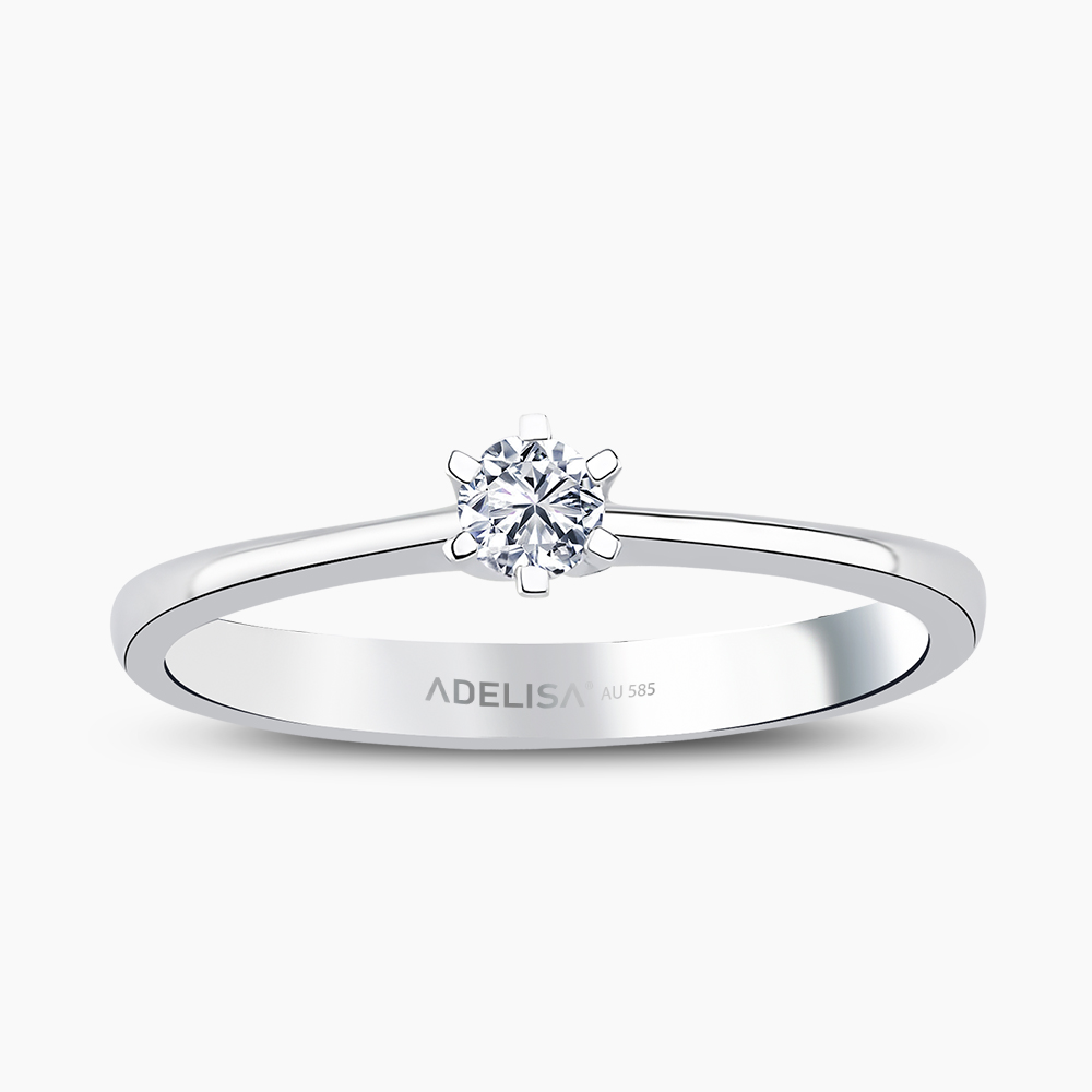 Beyaz Altın 0.14 Karat Tektaş Pırlanta Yüzük