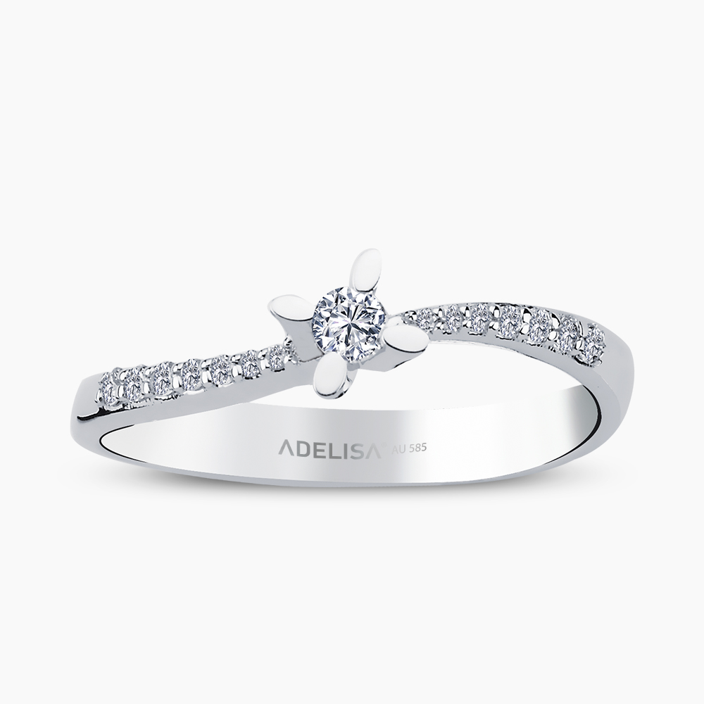 Beyaz Altın 0.20 Karat Tektaş Pırlanta Yüzük