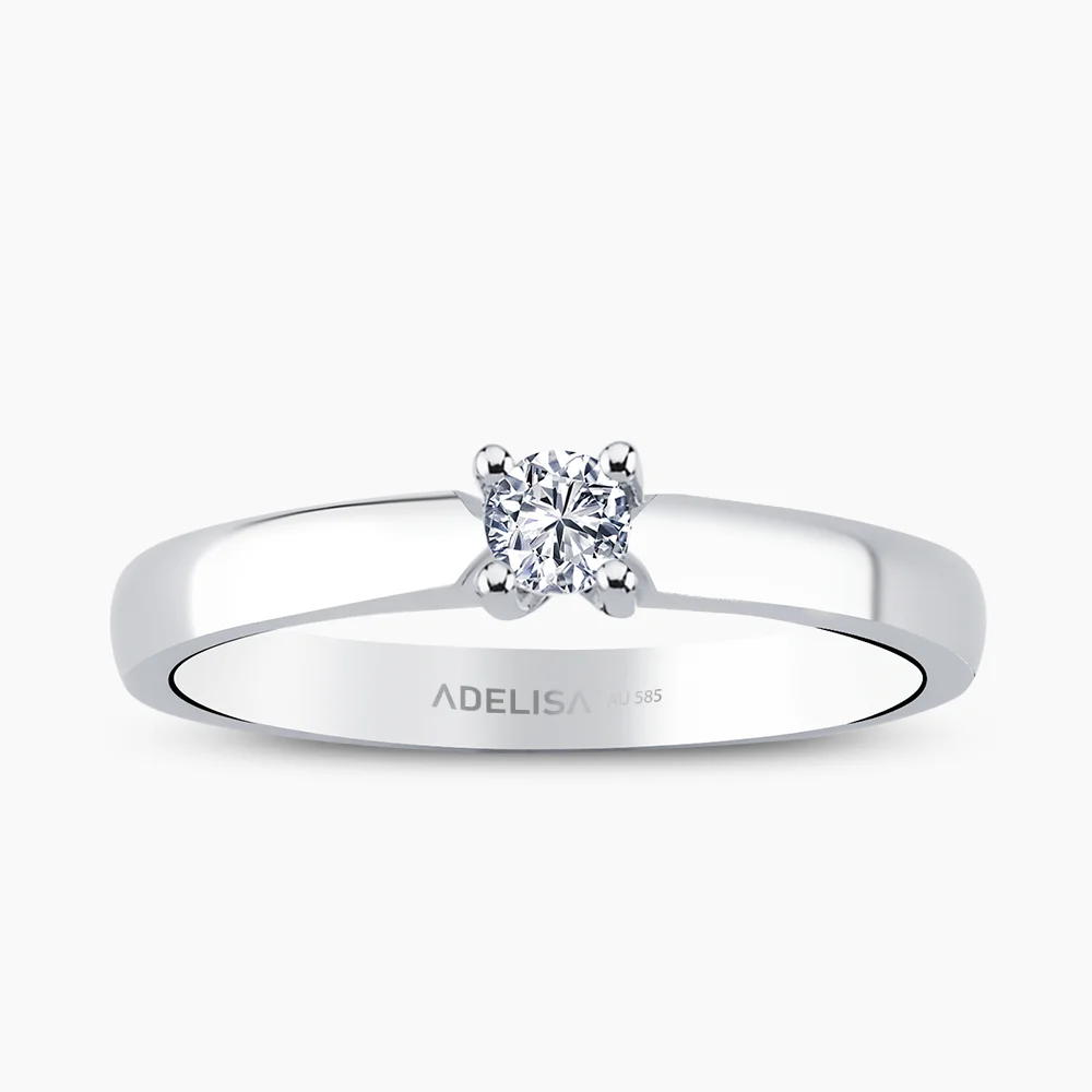 Beyaz Altın 0.14 Karat Tektaş Pırlanta Yüzük