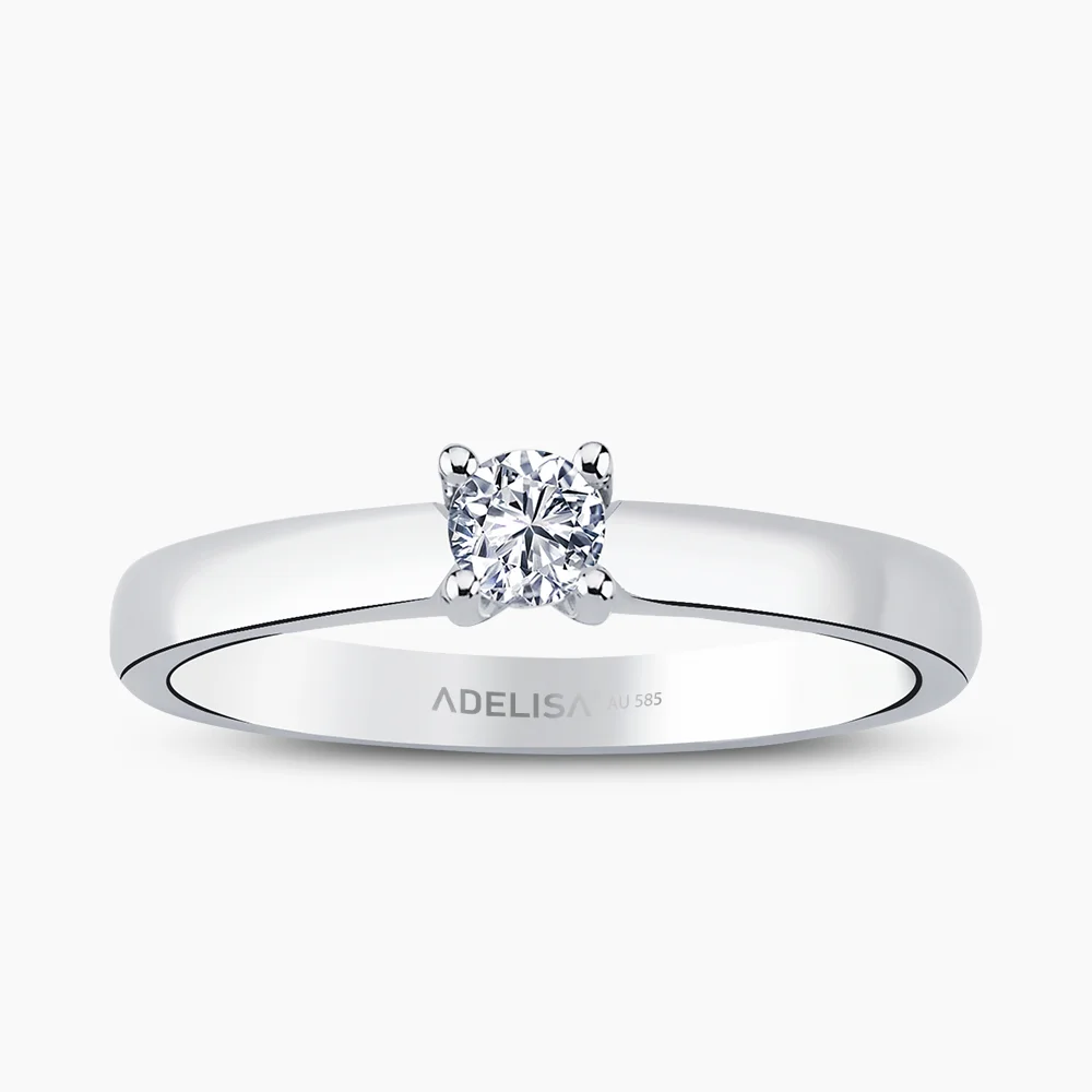 Beyaz Altın 0.20 Karat Tektaş Pırlanta Yüzük