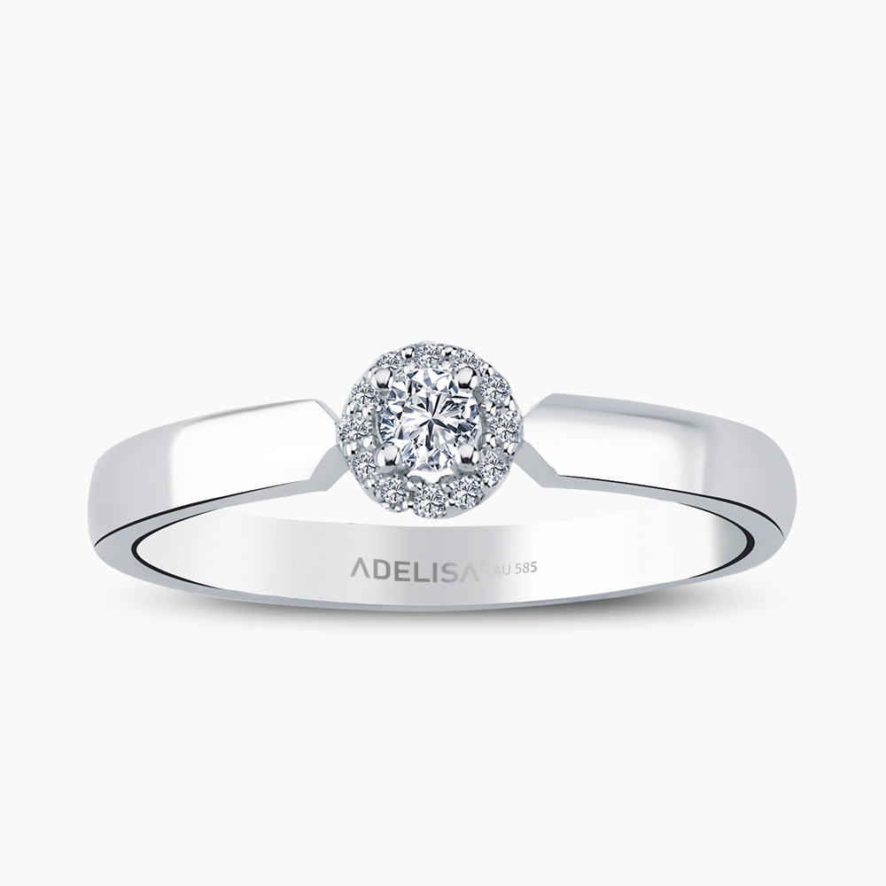 Beyaz Altın 0.16 Karat Tektaş Pırlanta Yüzük