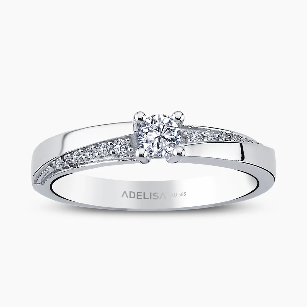 Beyaz Altın 0.30 Karat Tektaş Pırlanta Yüzük