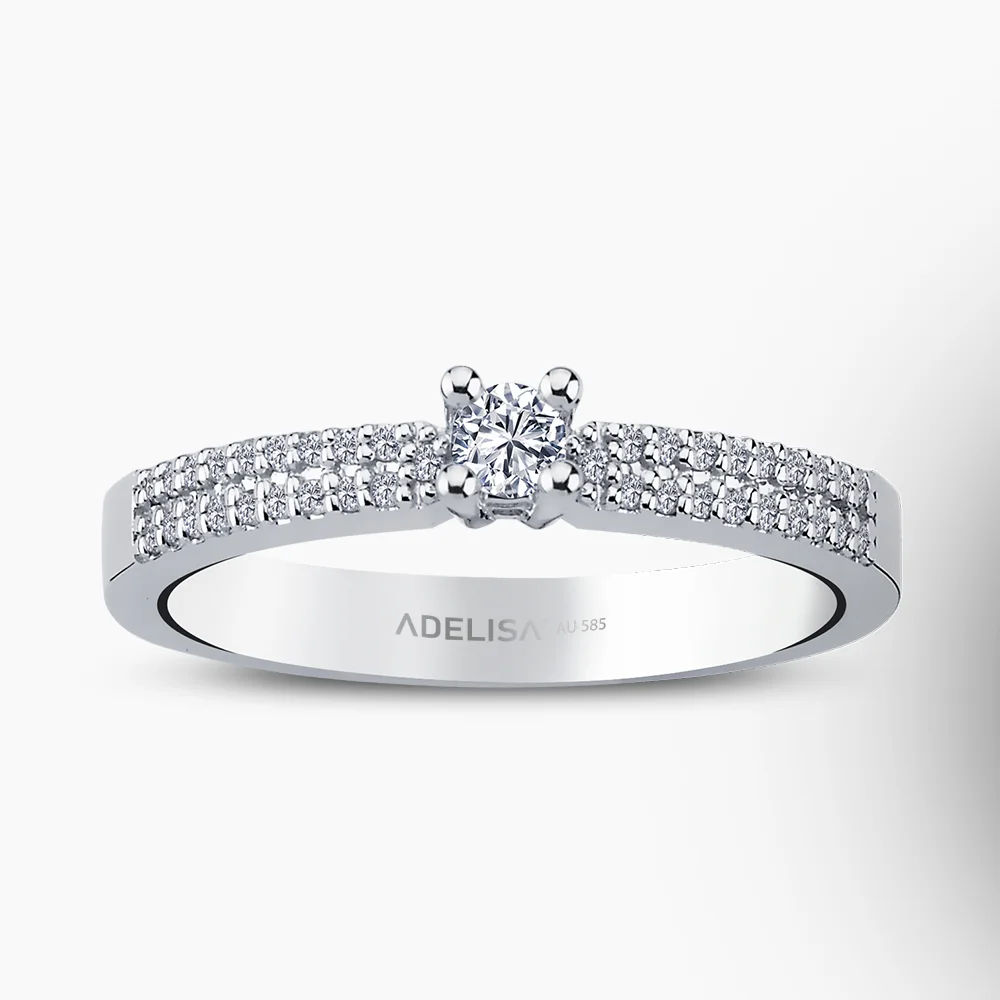 Beyaz Altın 0.25 Karat Tektaş Pırlanta Yüzük