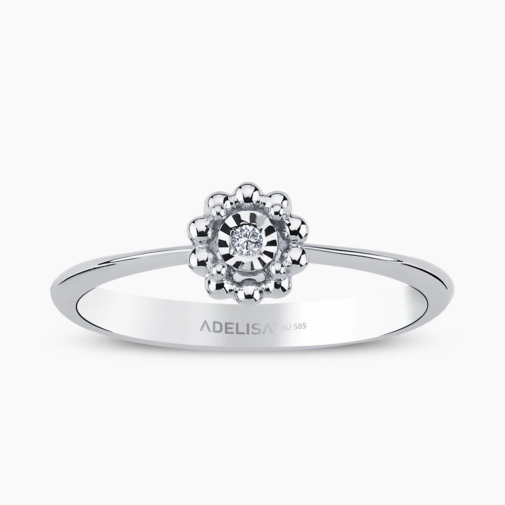 Beyaz Altın 0.01 Karat Pırlanta Yüzük