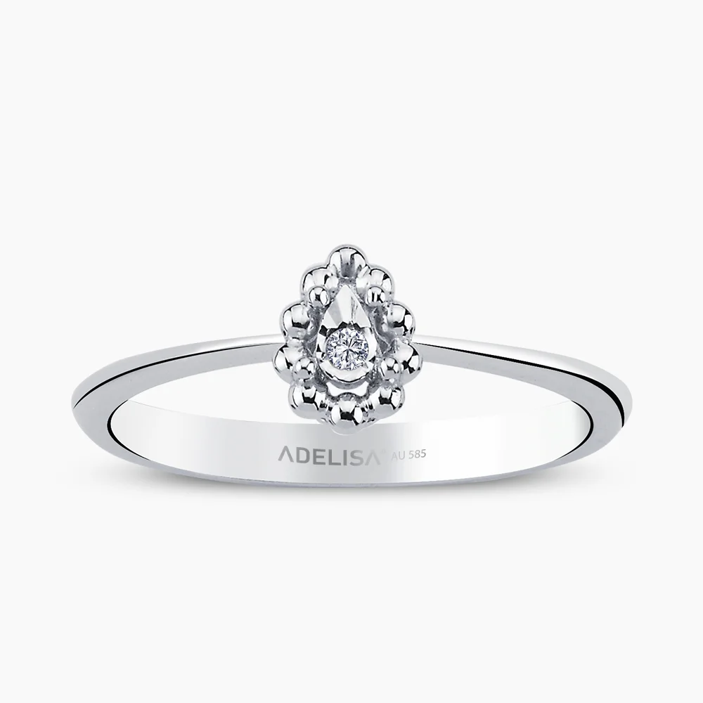 Beyaz Altın 0.01 Karat Pırlanta Yüzük