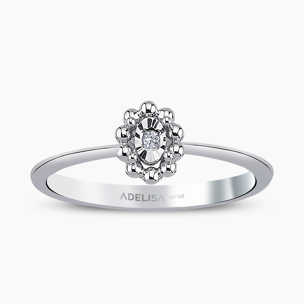 Beyaz Altın 0.01 Karat Pırlanta Tektaş Yüzük