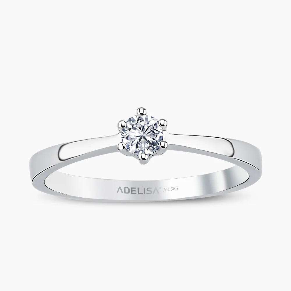 Beyaz Altın 0.20 Karat Pırlanta Tektaş Yüzük