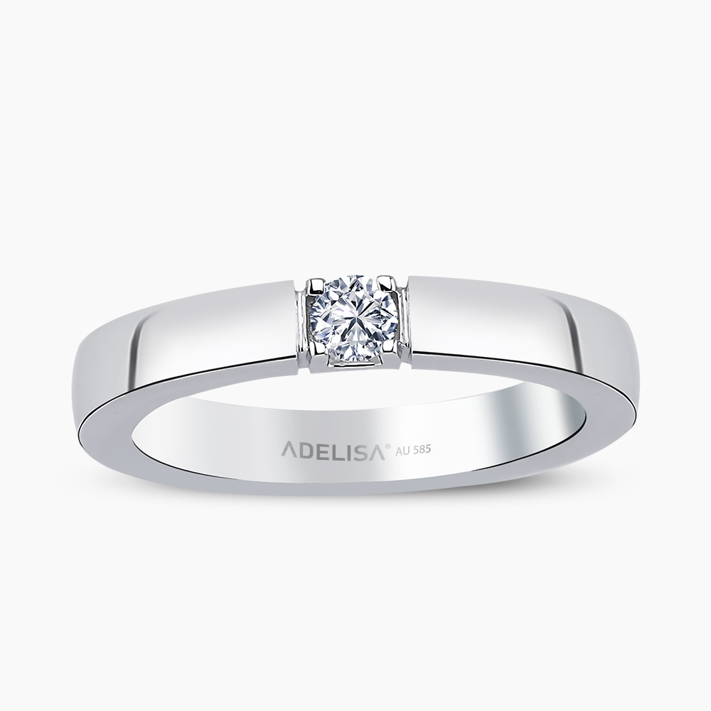 Beyaz Altın 0.20 Karat Pırlanta Tektaş Yüzük