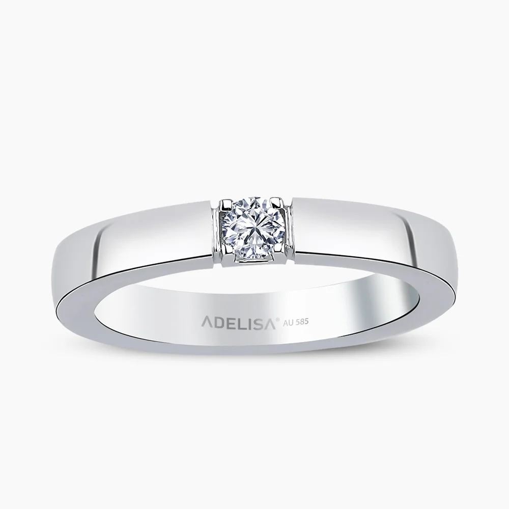 Beyaz Altın 0.14 Karat Pırlanta Tektaş Yüzük