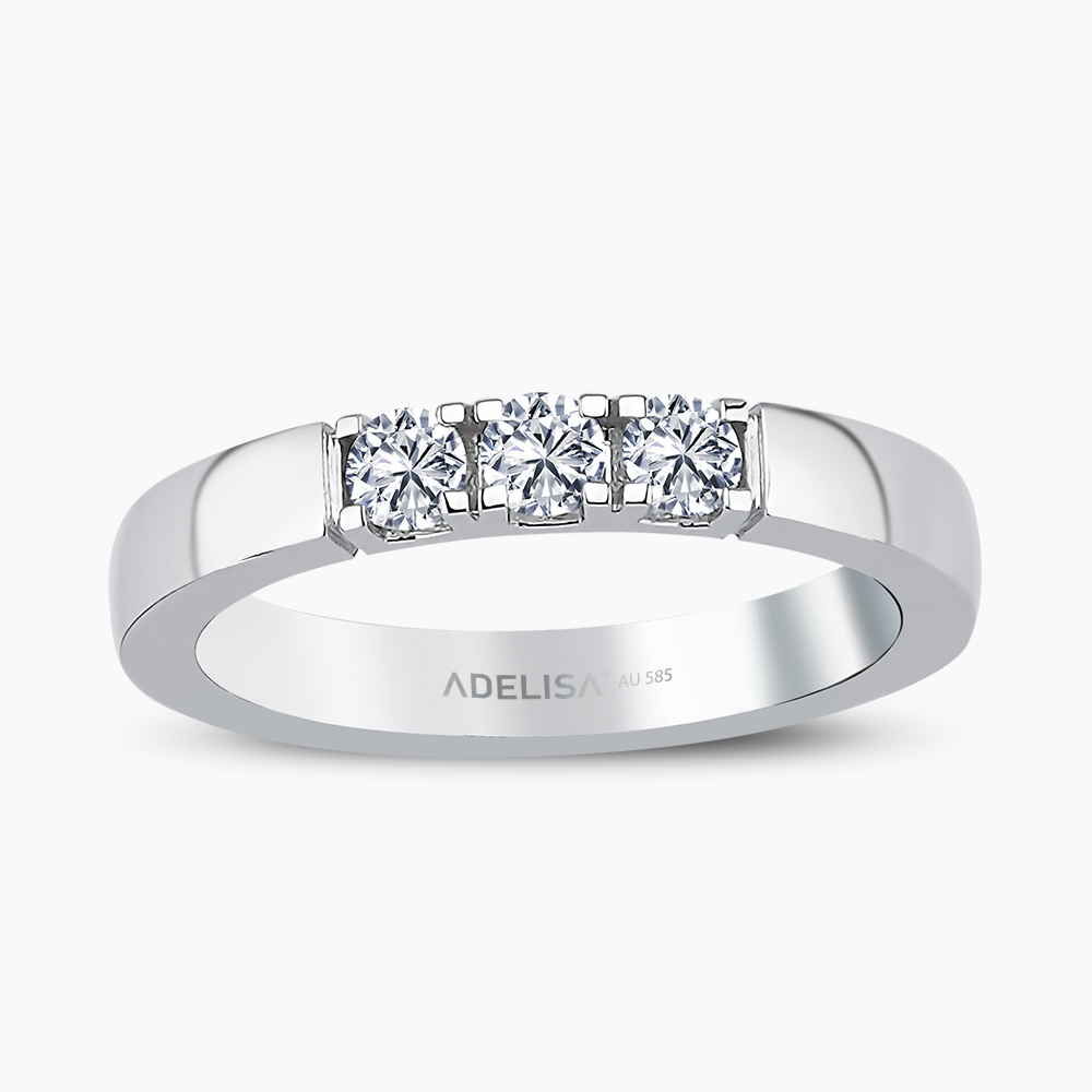 Beyaz Altın 0.30 Karat Tria Pırlanta Yüzük