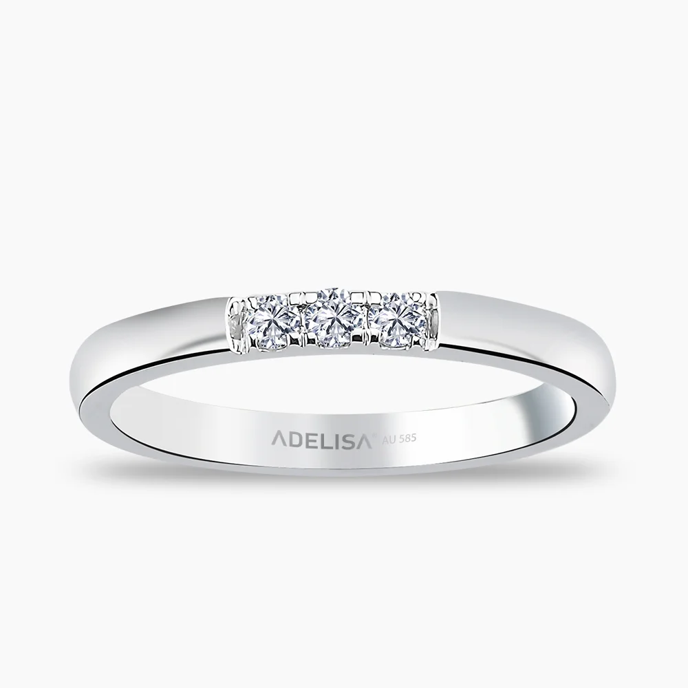 Beyaz Altın 0.11 Karat Tria Pırlanta Yüzük