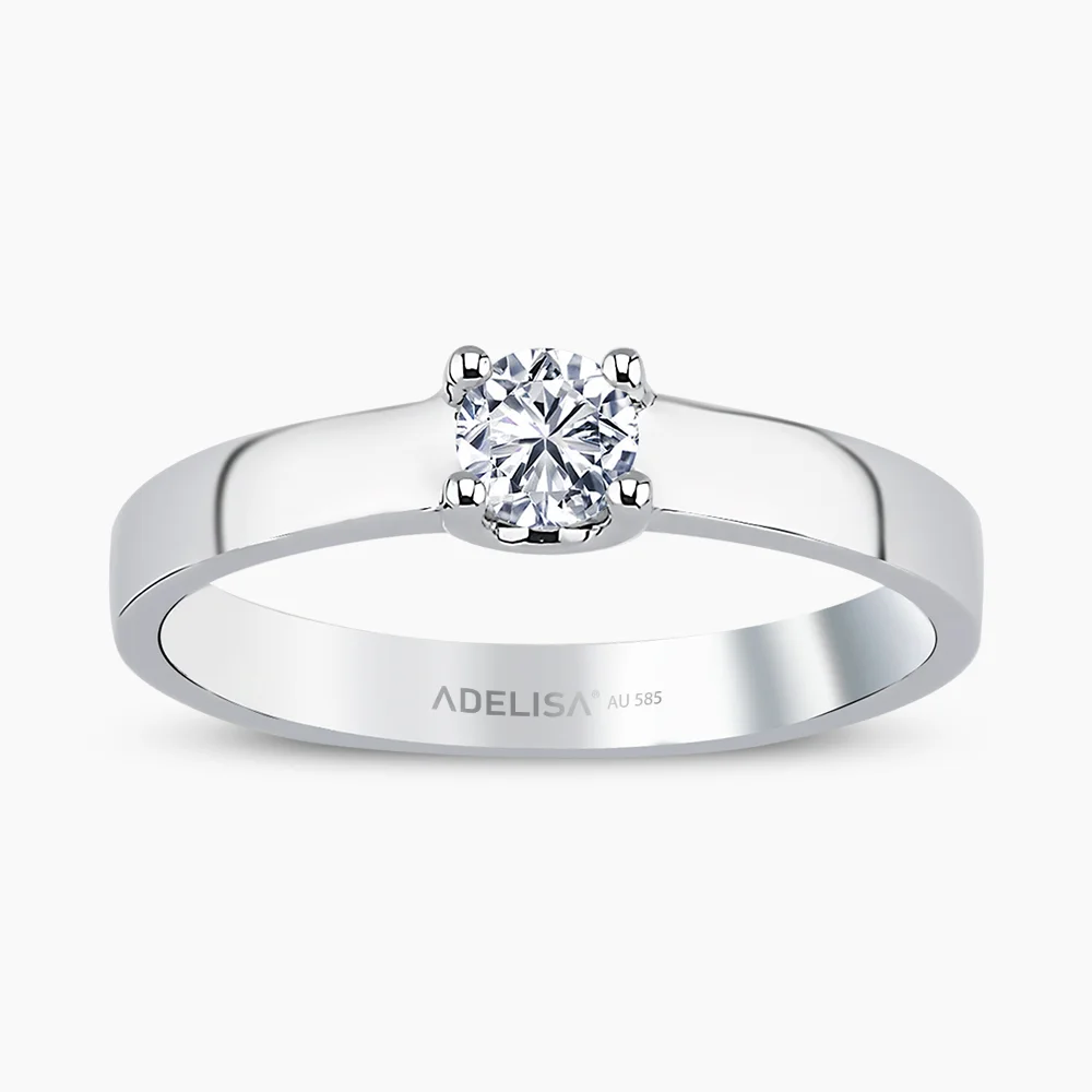 Beyaz Altın 0.25 Karat Pırlanta Tektaş Yüzük