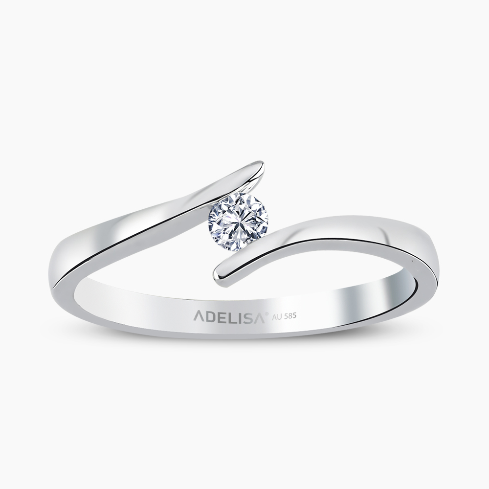 Beyaz Altın 0.10 Karat Pırlanta Tektaş Yüzük