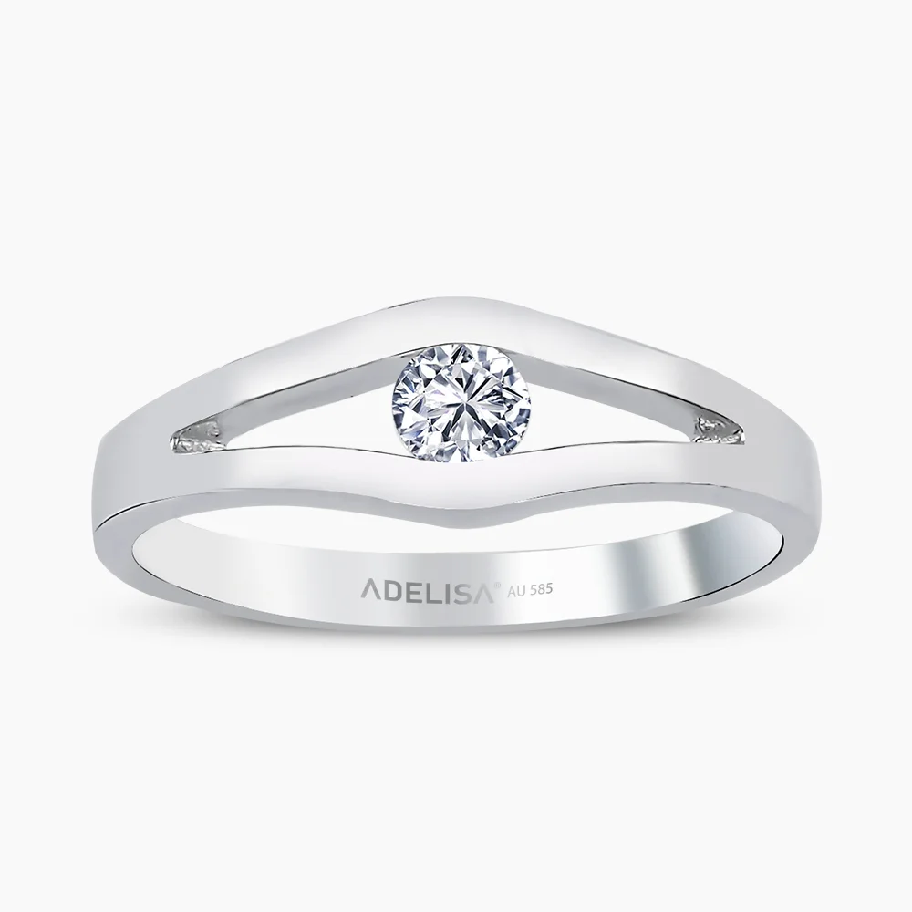 Beyaz Altın 0.20 Karat Pırlanta Tektaş Yüzük